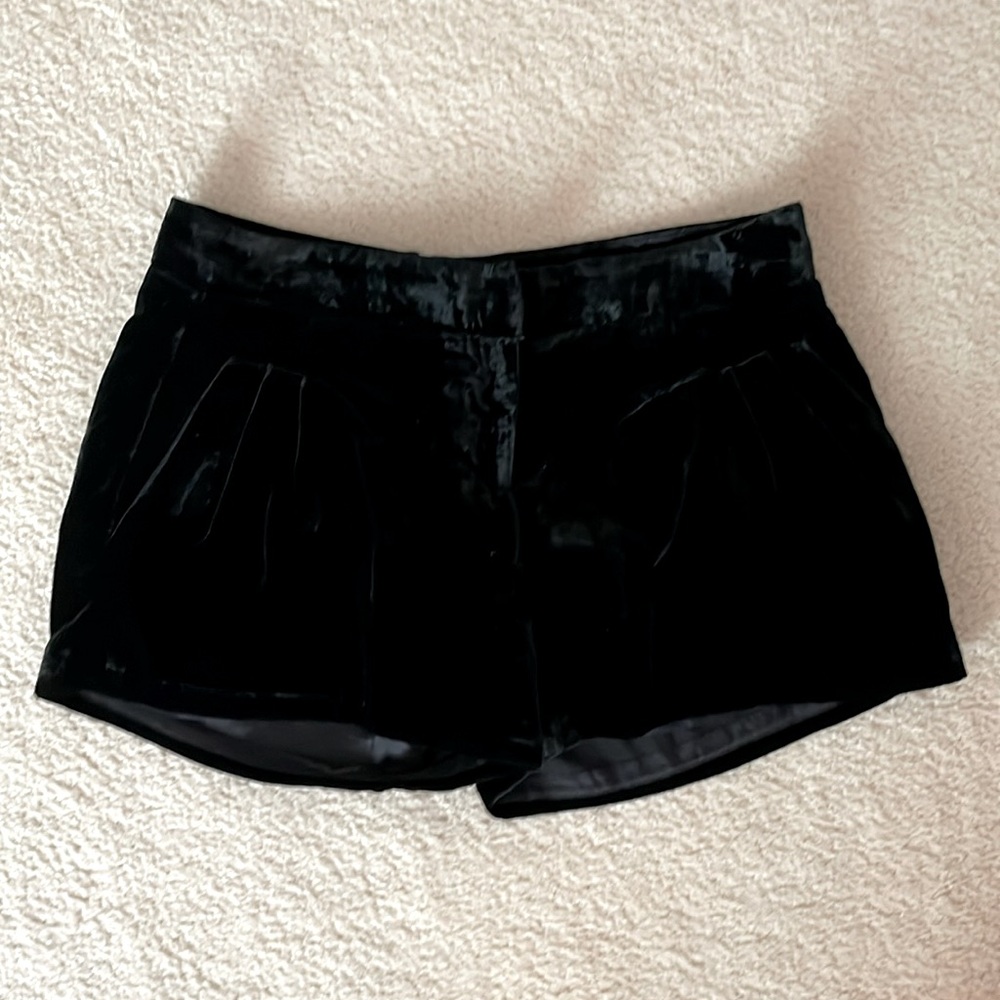 BCBGeneration Black Velvet Womens Shorts